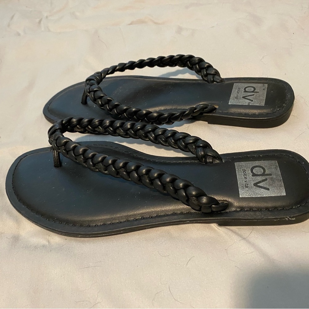 Black Braided Sandal Flip Flops